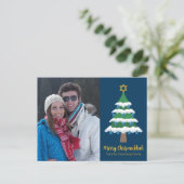 クリスムカメリーカかわいいハヌカーのクリスマスフォト シーズンポストカード (スタンド正面)