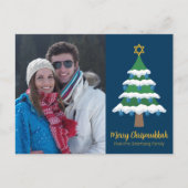 クリスムカメリーカかわいいハヌカーのクリスマスフォト シーズンポストカード (正面)