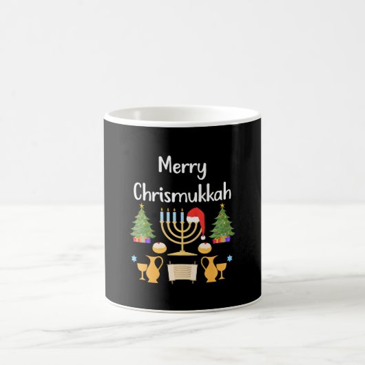 クリスムカメリーカHanukkahクリスマスハーフユダヤ人 コーヒーマグカップ (中央)