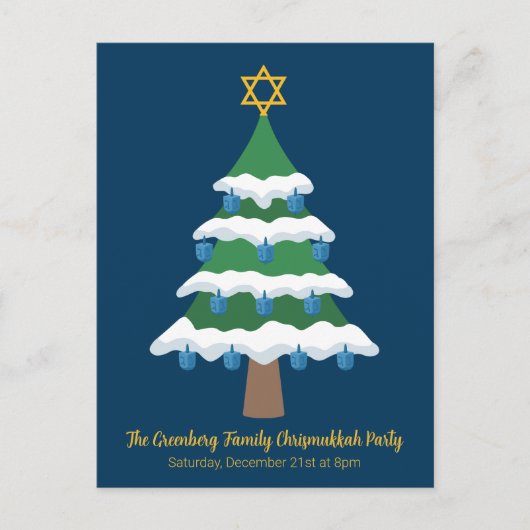 クリスムカメリーーキュートHanukkahクリスマスパーティー インビテーションポストカード (正面)