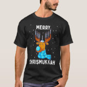 クリスムカメリーーユダヤ人クリスマスハヌッカレインド Tシャツ (正面)
