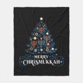 クリスムカメリーーユダヤ教ホリデーハヌカー フリースブランケット (正面)