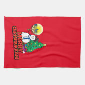 クリスムカメリーー(雪だるまと(ユダヤ教)メノラー) キッチンタオル (横)