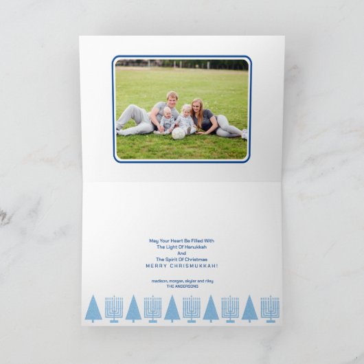 クリスムカライトブルーホリデーあなたの写真を追加 シーズンカード (内部)
