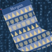 クリスムカ金ゴールド(ユダヤ教)メノラーツリーストライプパターン スモールクリスマスストッキング