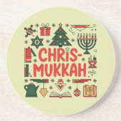 クリスムカ・ハヌカー聖降誕祭ユダヤ教 コースター (正面)