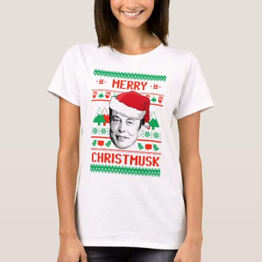 クリスムスクメリーの醜いクリスマスセーター Tシャツ (正面)