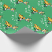 クリスムーブライトグリーンクリスマスギフトラップ ラッピングペーパー (角)