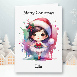 クリスメリースバレリーナ色彩少女のページ カード
