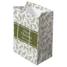 クリスメリースフェスティバルサイプレスパターンホリデー ミディアムペーパーバッグ
