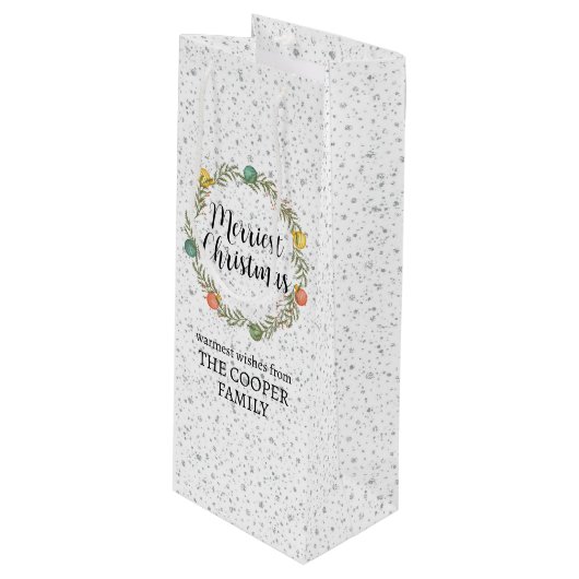 クリスメリースフェスティバルリースホリデー抱き枕 ワインギフトバッグ (正面アングル)