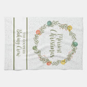 クリスメリースフェスティバルリースホリデー キッチンタオル (横)