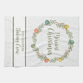 クリスメリースフェスティバルリースホリデー キッチンタオル