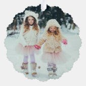 クリスメリースマスフォトブルーホリデー オーナメントカード (裏面)