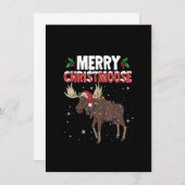 クリスメリートモースおもしろいクリスマスムースサンタクリスマス 招待状 (正面/裏面)