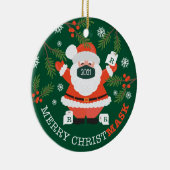 クリスメリーマスクおもしろいサンタマスク&トイレ紙 セラミックオーナメント (右)