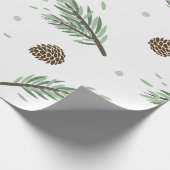 クリスメリーマス松コーン葉ツリーボタニカルW ラッピングペーパー (角)