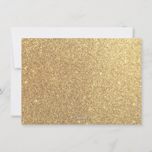 クリスメリーマス金ゴールドグリッター写真 シーズンカード (裏面)