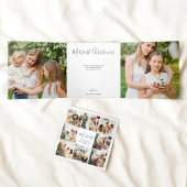 クリスメリーマス12フォトホワイトトリフォールドホリデー 三つ折りクリスマスカード