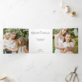 クリスメリーマス12フォトホワイトトリフォールドホリデー 三つ折りクリスマスカード (内部)