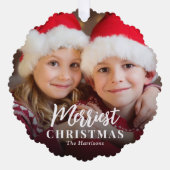 クリスメリーマス2写真ホリデー オーナメントカード (正面)