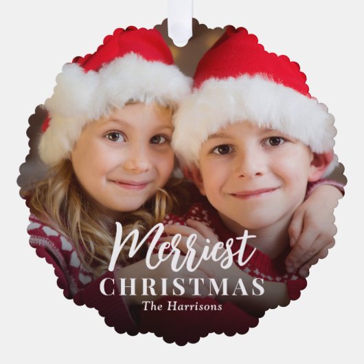 クリスメリーマス2写真ホリデー オーナメントカード (正面)