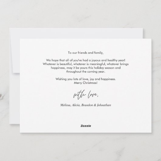 クリスメリーマス、家族写真ダウンロード可能 シーズンカード (裏面)