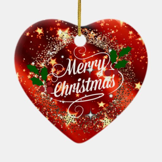 クリスメリーマン、グリッターと輝き セラミックオーナメント (裏面)