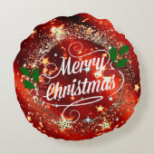 クリスメリーマン、グリッターと輝き ラウンドクッション (裏面)