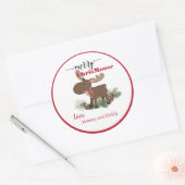 クリスメリームースパーソナライズされた ラウンドシール (封筒)
