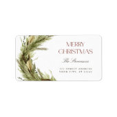 クリスモダンエレガントスリース差出人住所 ラベル (正面)