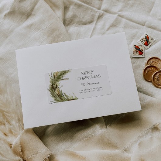 クリスモダンエレガントスリース差出人住所 ラベル