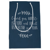 クリスモダンエレガントチャン聖書聖句タイポグラフィ ミディアムペーパーバッグ (正面)