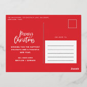 クリスモダンスミニマルト写真のホイル 箔シーズンポストカード (裏面)