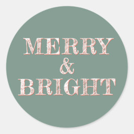 クリスモダンスメリースブライトほこりっぽい緑 ラウンドシール