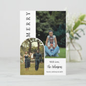 クリスモダンスメリート写真パーソナライズされた カード (スタンド正面)