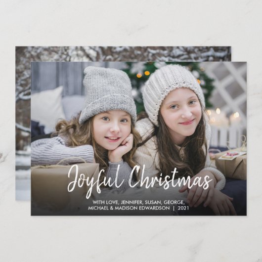 クリスモダンマスのモダンおめでたい家族写真 シーズンカード (正面/裏面)