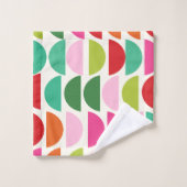 クリスモダンマスの幾カラフル何形状 バスタオルセット (ウォッシュタオル)