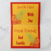 クリスモダンマスグリーティングカード金ゴールドとバーンレッド カード (内部)