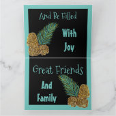 クリスモダンマスグリーティングカード(黒とティール（緑がかった色）) カード (内部)