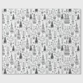 クリスモダンマスツリーパターン ラッピングペーパー (フラット)