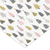 クリスモダンマスツリーピンク金ゴールドグレークリスマス ショートテーブルランナー (コーナー)