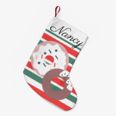 クリスモダンマスドーナツ スモールクリスマスストッキング (正面 (吊り時))