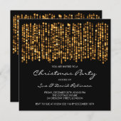 クリスモダンマスパーティー光灯金ゴールド 招待状 (正面/裏面)