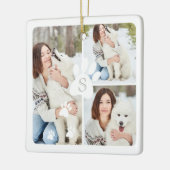 クリスモダンマスペットモノグラム4枚写真コラージュ セラミックオーナメント (左)