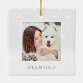 クリスモダンマスペットモノグラム4枚写真コラージュ セラミックオーナメント (裏面)