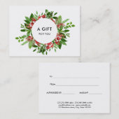 クリスモダンマスホリーレッドベリー贈与証明書 割引カード (正面/裏面)