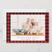 クリスモダンマスレッドブラックプレイドタータンチェックパターン シーズンカード (正面)