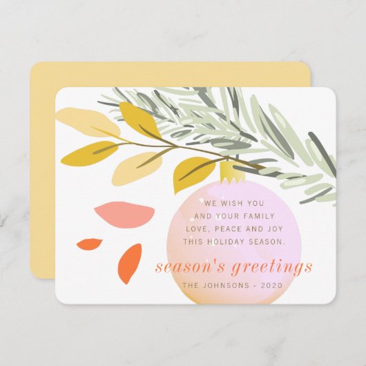 クリスモダンマス冬雪オーナメントオンパイン シーズンカード (正面/裏面)