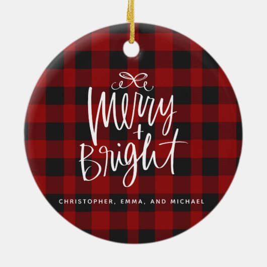 クリスモダンマス家族写真ハンドレター セラミックオーナメント (裏面)